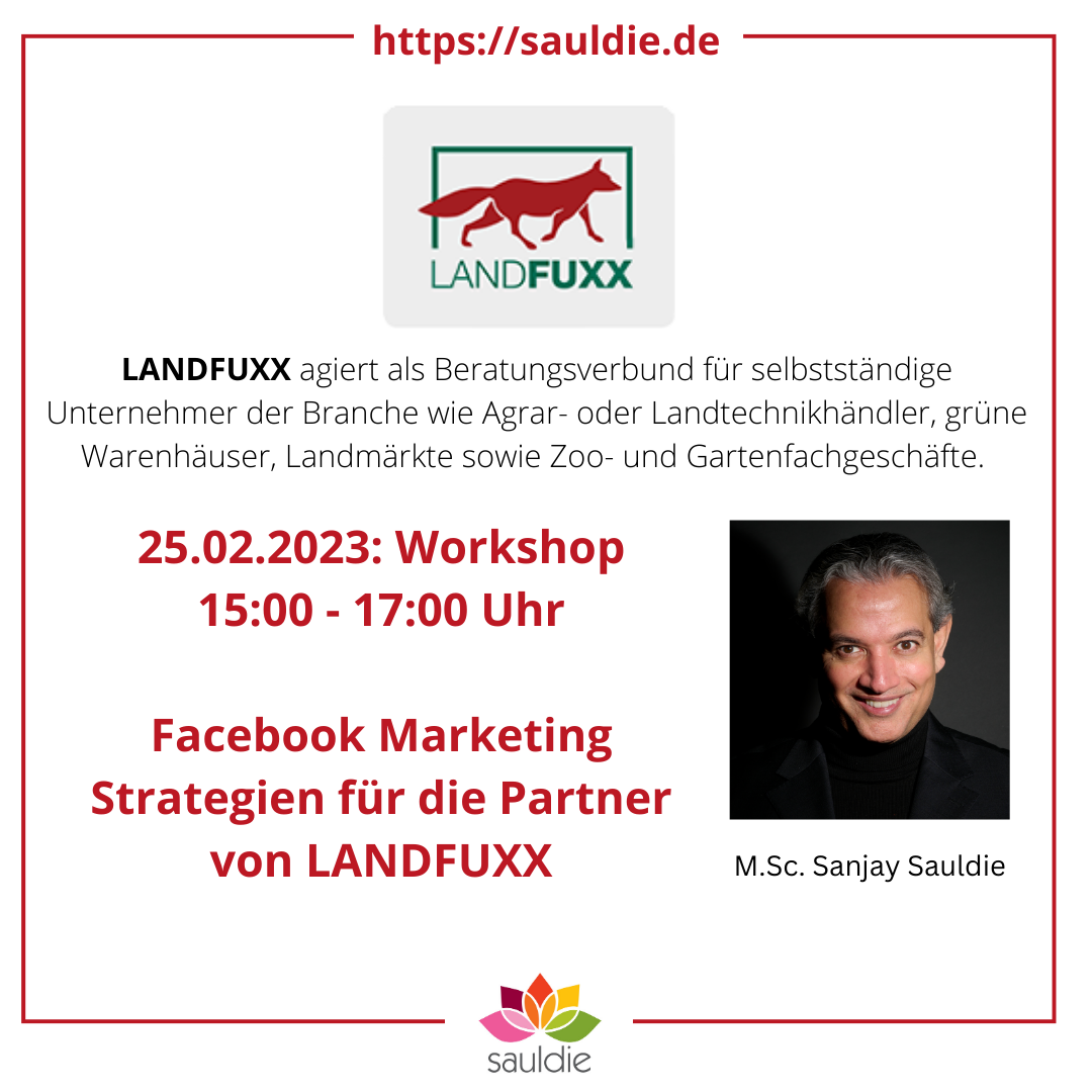 25.02.2023: Wiesbaden: Landfuxx Tagung 2023: Workshop: Facebook Marketing für Landfuxx-Partner und Märkte 4.6 (99)