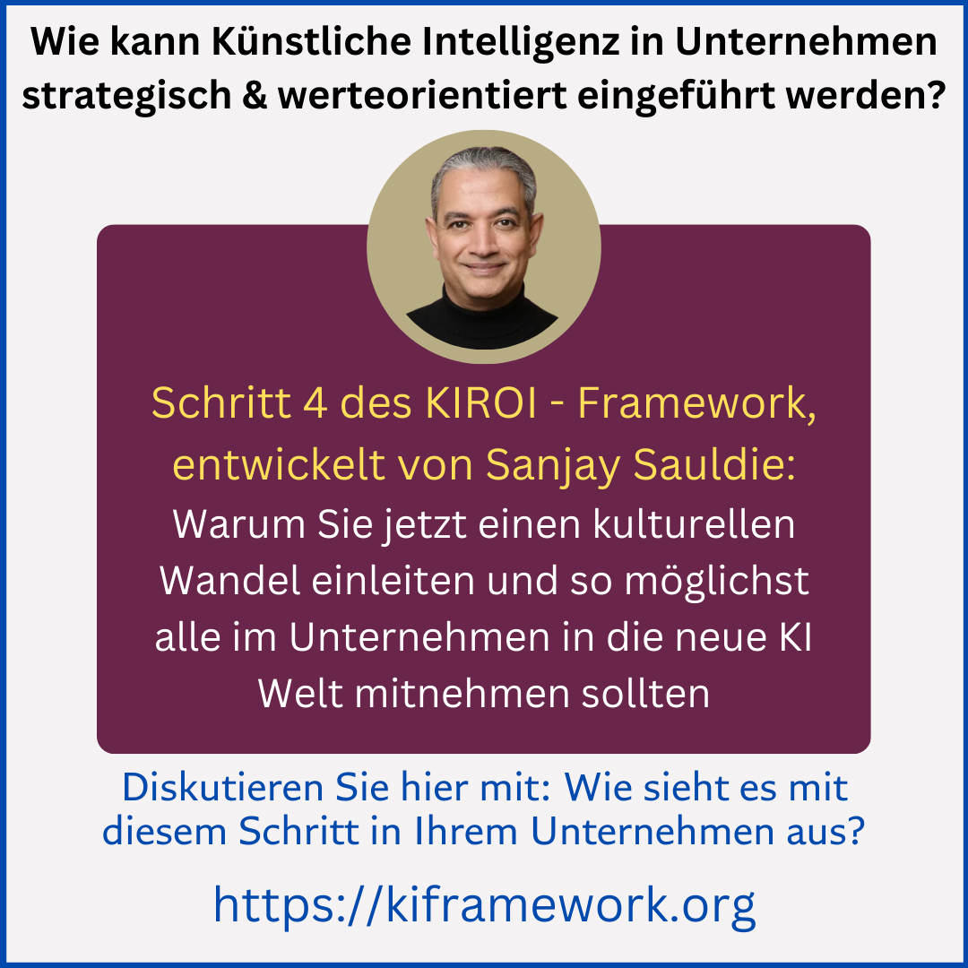 KIROI Schritt 4: Kulturelle Aspekte – Die Unternehmenskultur mit KI stärken am Beispiel einer Beratungsfirma 4.9 (683)
