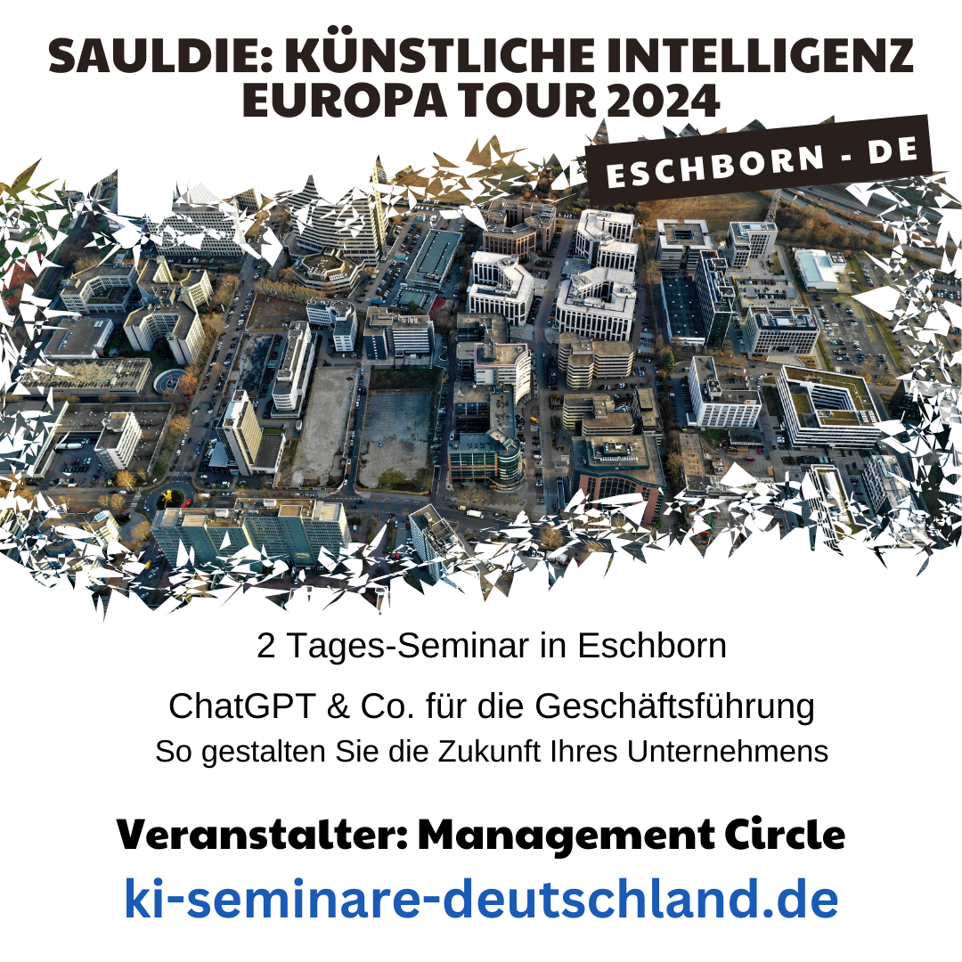03.06.24/04.06.2024: 2 Tagesseminar: ChatGPT & Co. für die Geschäftsführung (live in Eschborn) 4.7 (451)