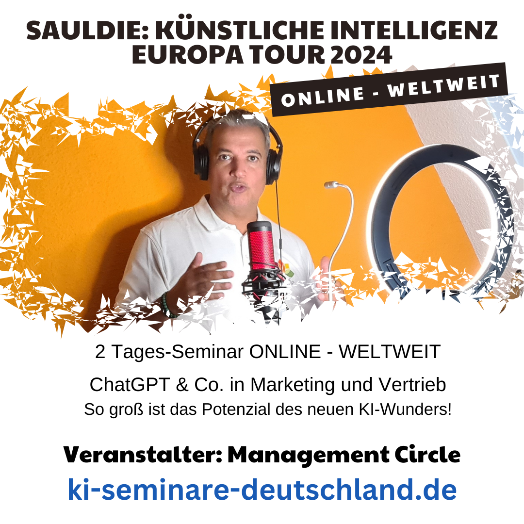 26.11.24/27.11.24: 2 Tagesseminar: ChatGPT & Co. in Marketing und Vertrieb (live weltweit online) 4.9 (453)