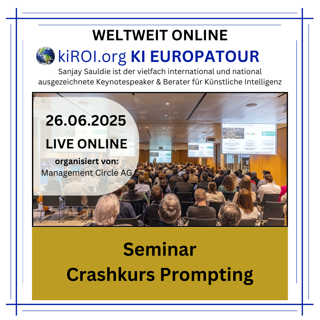 26.06.2025: Seminar Crashkurs Prompting (Live Online) 4.9 (465)