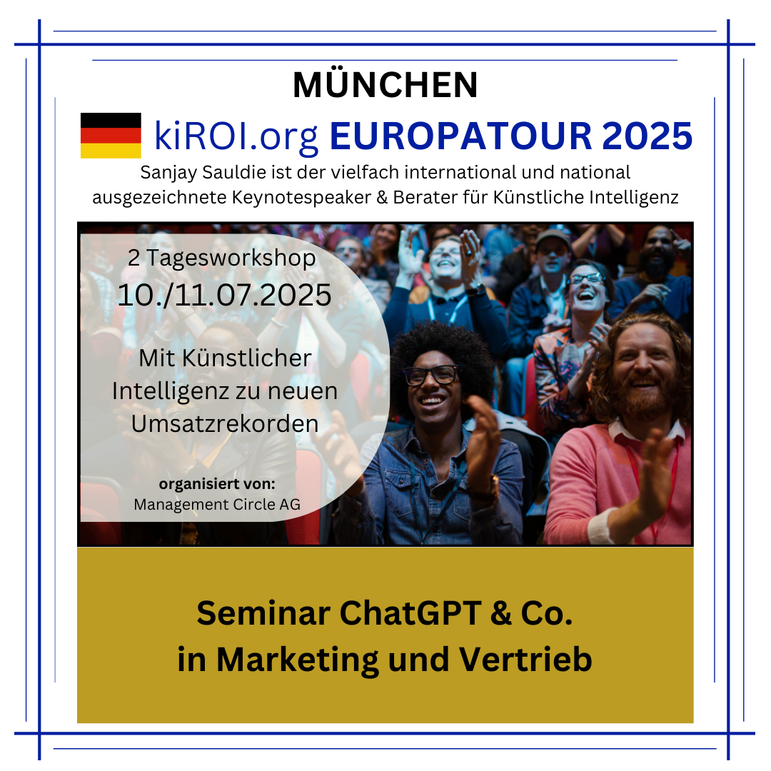 10./11.07.2025: 2 Tagesseminar: ChatGPT & Co. in Marketing und Vertrieb (München) 4.9 (453)