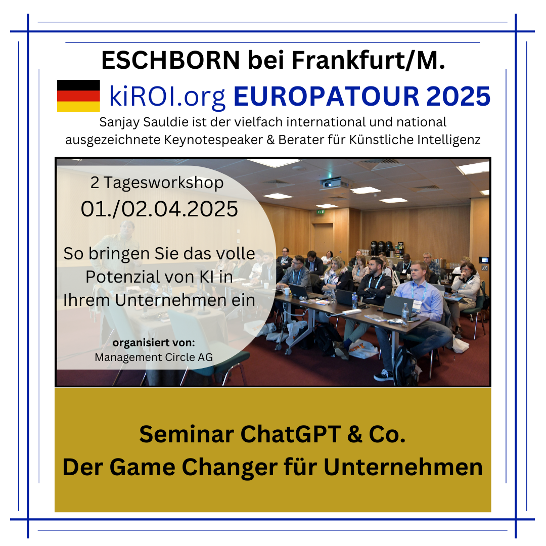 01./02.04.25: 2 Tagesseminar: ChatGPT & Co. – Der Game-Changer für Unternehmen (Eschborn bei Frankfurt/M.) 4.9 (453)
