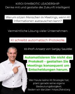 Warum vergeuden Führungskräfte Zeit in Meetings, wenn KI den Informationsaustausch schneller, präziser und effizienter übernehmen kann?