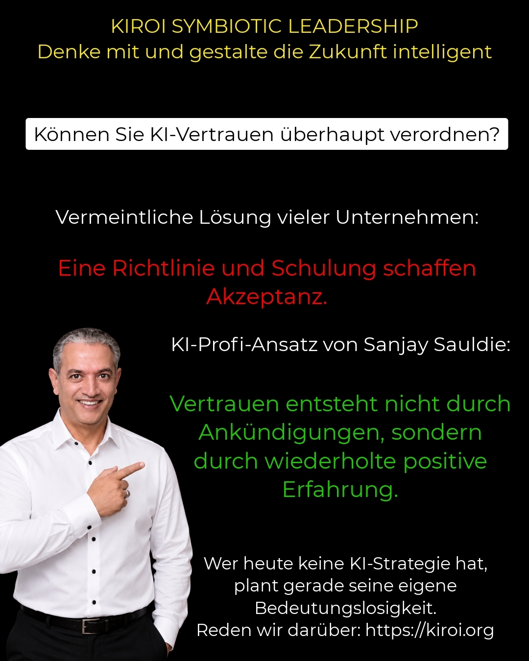 „KI-Vertrauen verordnen? Wie Entscheider jetzt Governance, Haftung und Akzeptanz richtig steuern“ 4.8 (915)
